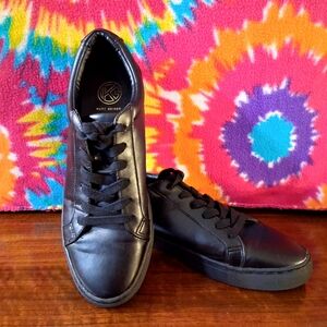 Kurt Geiger Black Leather Casual Sneakers Mens Tennis Shoes Size 8 US